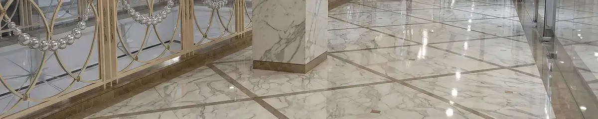 Beautiful marble floor professionally installed in Wilmington, NC