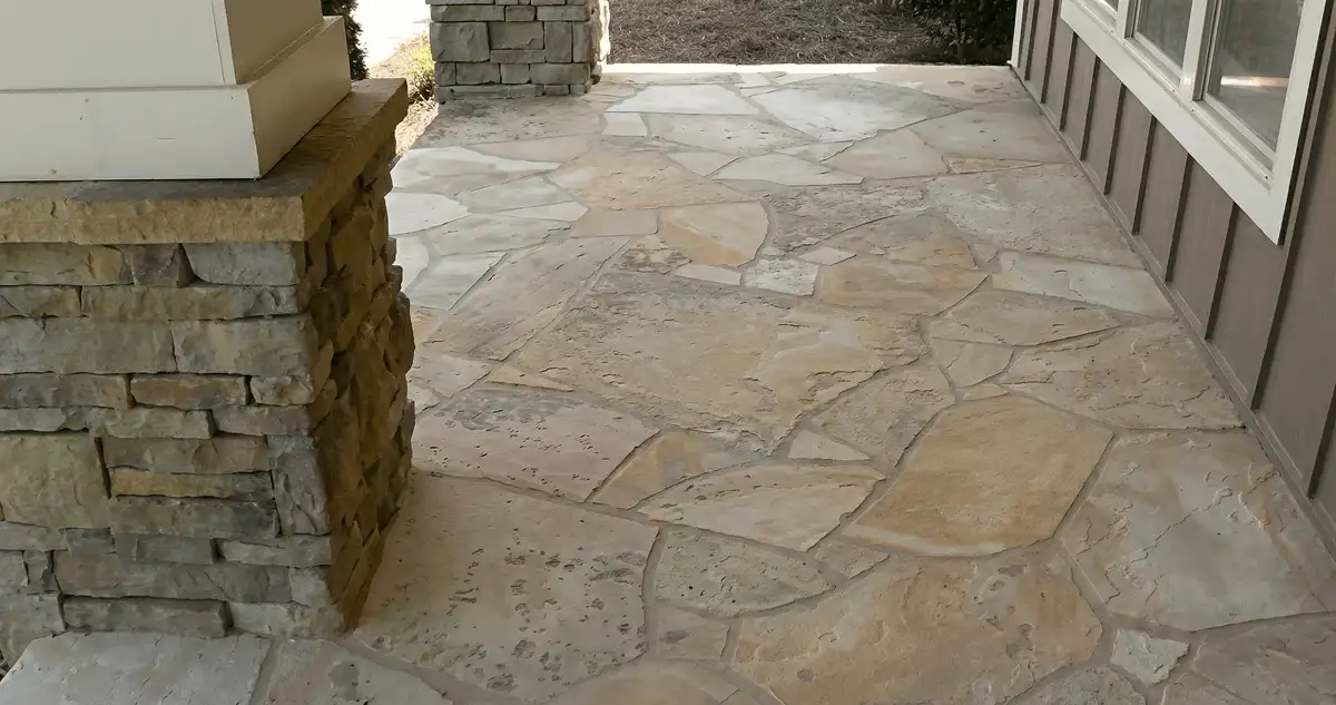 House entrance with professionally installed stone flooring in Wilmington NC